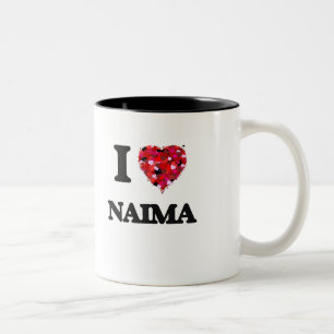 Caneca De Café Em Dois Tons Eu amo Naima