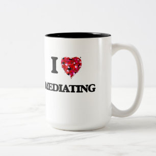 Caneca De Café Em Dois Tons Eu amo negociar