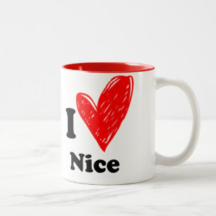 Caneca De Café Em Dois Tons Eu amo Nice