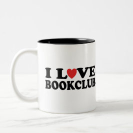 Caneca De Café Em Dois Tons Eu amo o Bookclub