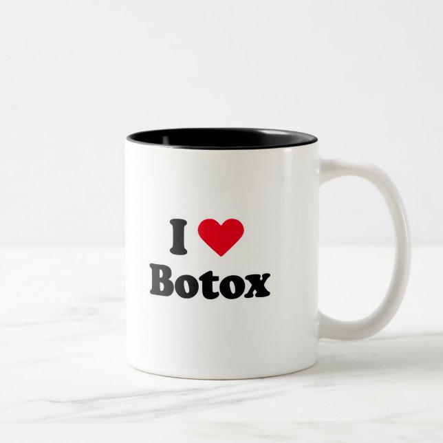 Caneca De Café Em Dois Tons Eu amo o botox (Direita)