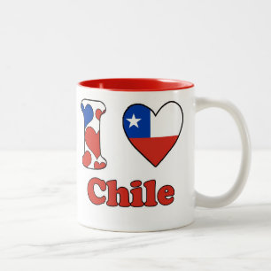 Caneca De Café Em Dois Tons Eu amo o Chile