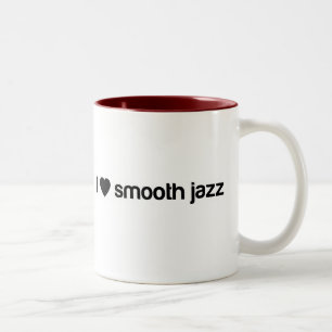 Caneca De Café Em Dois Tons Eu amo o jazz liso