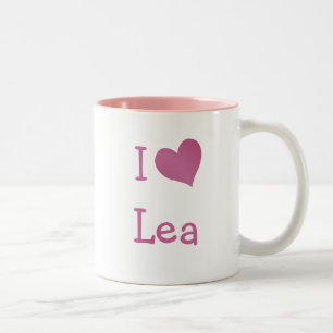 Caneca De Café Em Dois Tons Eu amo o Lea