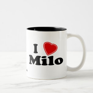 Caneca De Café Em Dois Tons Eu amo o Milo