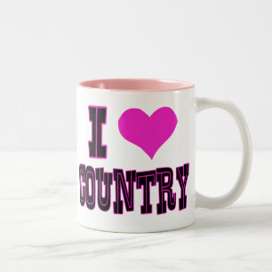Caneca De Café Em Dois Tons Eu amo o país