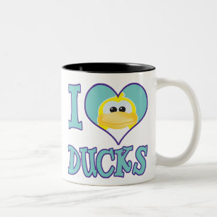 Caneca De Café Em Dois Tons Eu amo patos