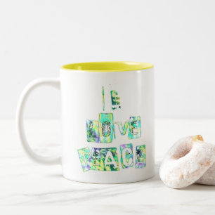 Caneca De Café Em Dois Tons Eu Amo Paz