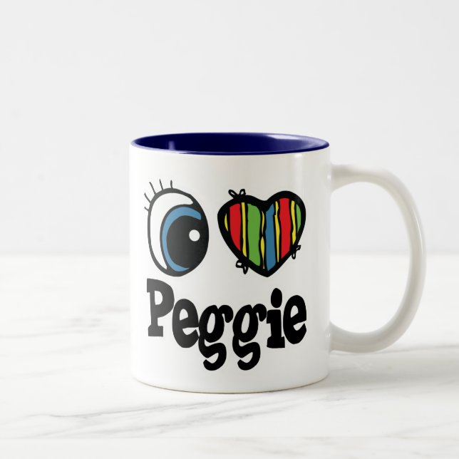 Caneca De Café Em Dois Tons Eu amo Peggie (Direita)