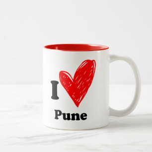 Caneca De Café Em Dois Tons Eu amo Pune