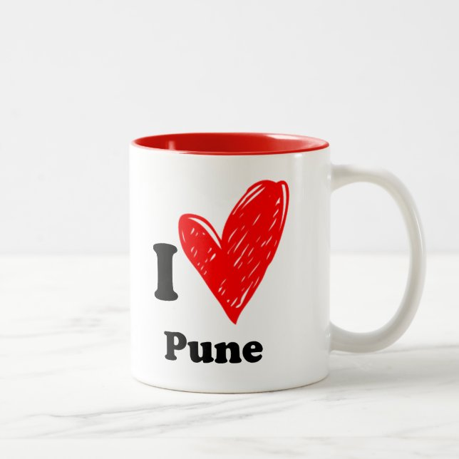 Caneca De Café Em Dois Tons Eu amo Pune (Direita)