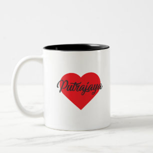 Caneca De Café Em Dois Tons Eu Amo Putrajaya