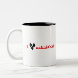 Caneca De Café Em Dois Tons Eu amo salmiakki