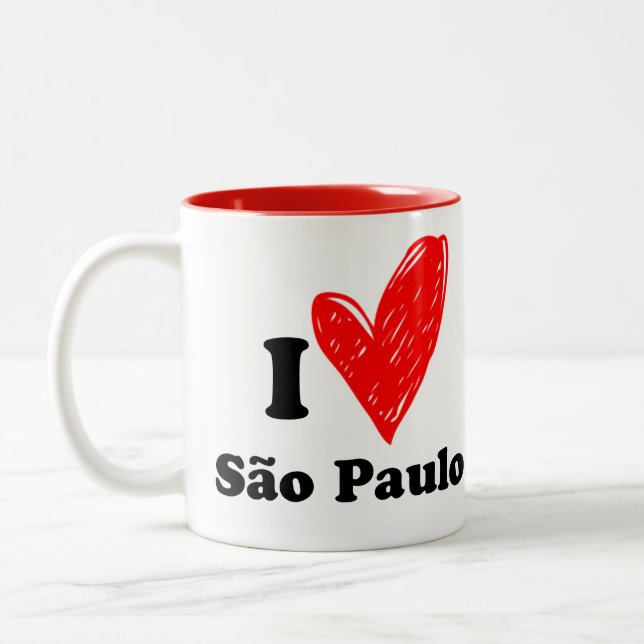 Caneca De Café Em Dois Tons Eu amo São Paulo (Esquerda)