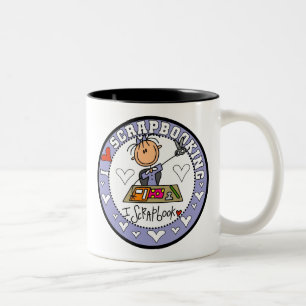 Caneca De Café Em Dois Tons Eu Amo Scrapbooking