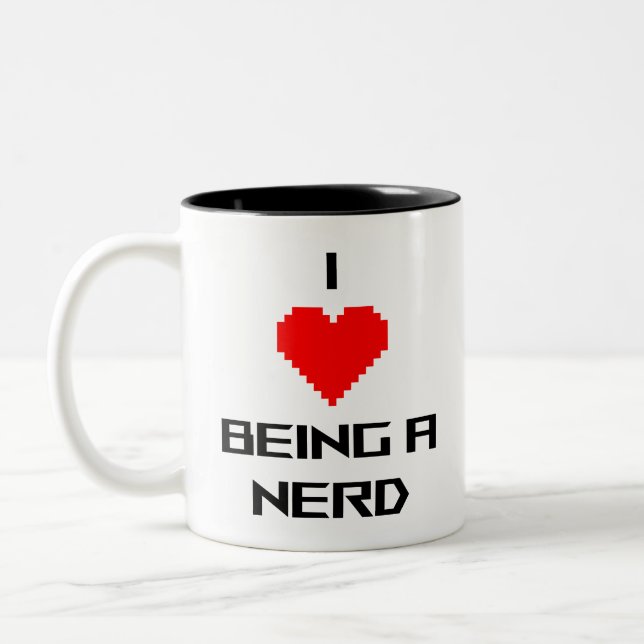 Caneca De Café Em Dois Tons Eu Amo Ser Nerd (Esquerda)