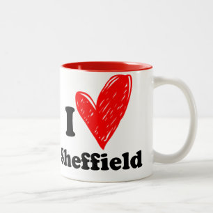 Caneca De Café Em Dois Tons Eu amo Sheffield