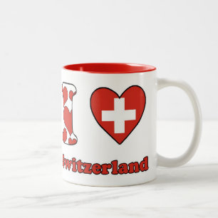 Caneca De Café Em Dois Tons Eu amo Suiça