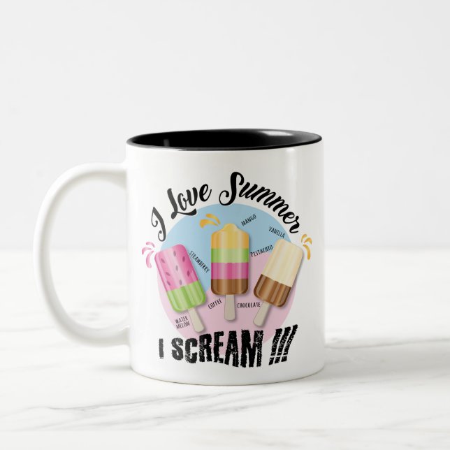 Caneca De Café Em Dois Tons Eu amo Summer - Eu Gritar!!! (Esquerda)