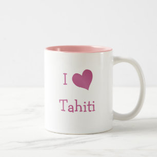 Caneca De Café Em Dois Tons Eu amo Tahiti
