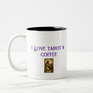 Caneca De Café Em Dois Tons Eu Amo Tarot e leitor de cartas de café Força