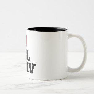 Caneca De Café Em Dois Tons Eu Amo Tel Aviv Mug
