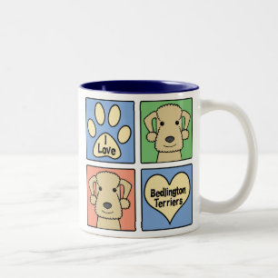 Caneca De Café Em Dois Tons Eu amo terrier de Bedlington