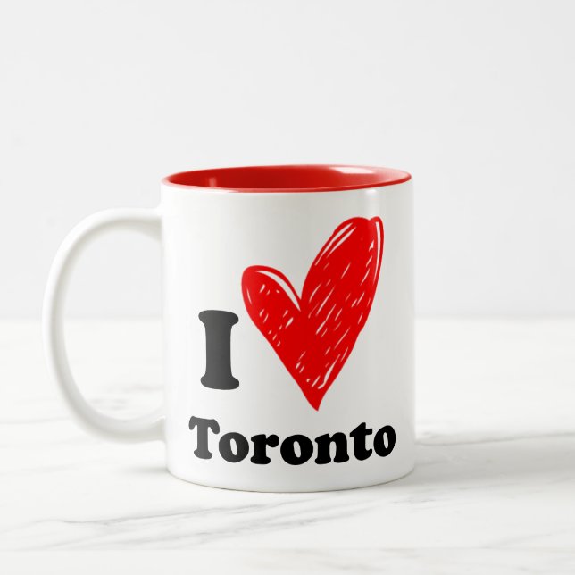 Caneca De Café Em Dois Tons Eu amo Toronto (Esquerda)