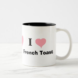 Caneca De Café Em Dois Tons Eu amo Torrada Francesa