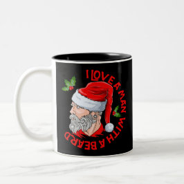 Caneca De Café Em Dois Tons Eu Amo Um Homem Com Uma Barba Hipster Papai Noel
