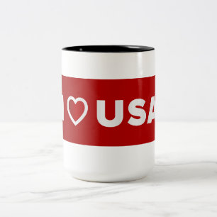 Caneca De Café Em Dois Tons Eu amo USA Mug