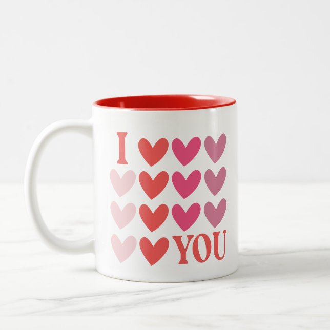 Caneca De Café Em Dois Tons Eu Amo Você  (Esquerda)
