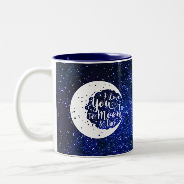 Caneca De Café Em Dois Tons Eu amo você até a lua e de volta - Universo (Esquerda)