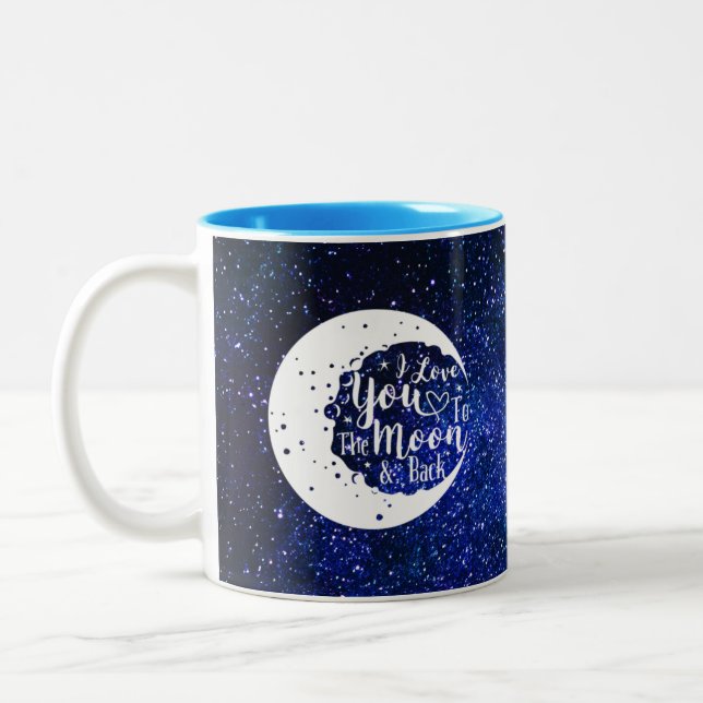 Caneca De Café Em Dois Tons Eu amo você até a lua e de volta - Universo (Esquerda)
