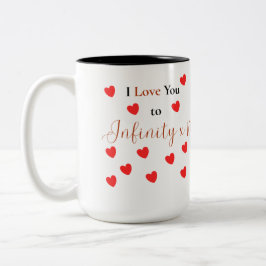 Caneca De Café Em Dois Tons Eu amo você até o infinito vezes 10
