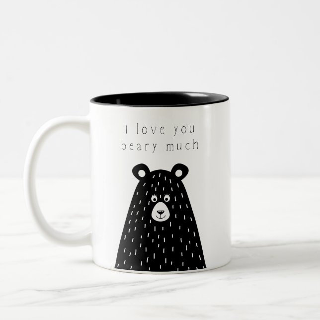 Caneca De Café Em Dois Tons Eu Amo Você Beary Mug (Esquerda)