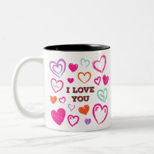 CANECA DE CAFÉ EM DOIS TONS EU AMO VOCÊ DESIGN.