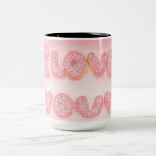 Caneca De Café Em Dois Tons Eu Amo Você Dia de os namorados Rosquinha Mug