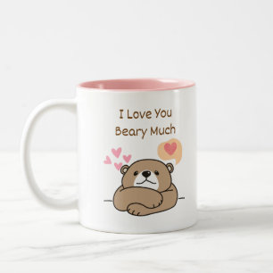 Caneca De Café Em Dois Tons Eu amo você muito demais