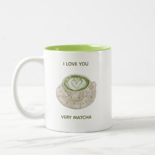 Caneca De Café Em Dois Tons Eu Amo Você Muito Matcha