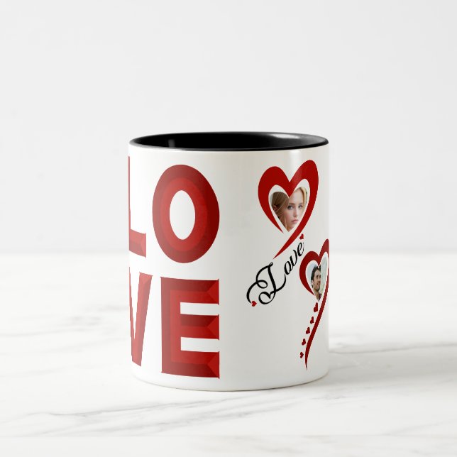 Caneca De Café Em Dois Tons Eu amo você tanto meu amor (Centro)