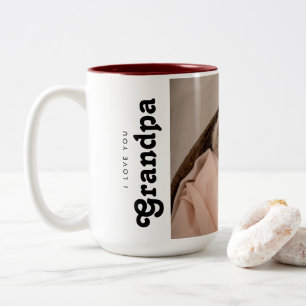 Caneca De Café Em Dois Tons Eu amo você Vovô Foto do bebê