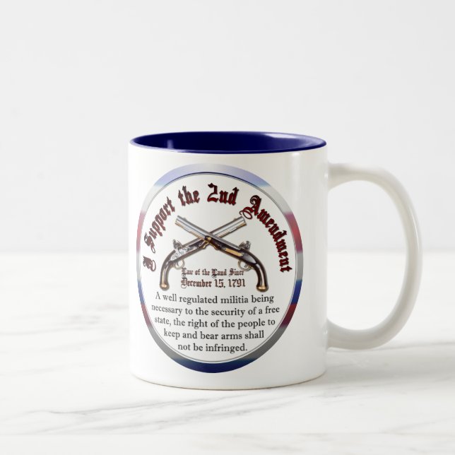 Caneca De Café Em Dois Tons Eu Apoio a Segunda Emenda (Direita)