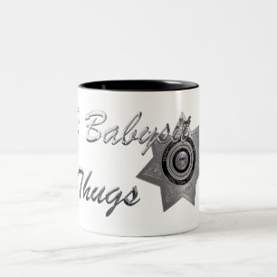 Caneca De Café Em Dois Tons Eu Babysit Thugs-C.O. Policiais Mug, Prata