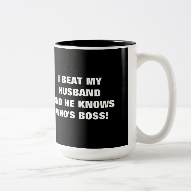 CANECA DE CAFÉ EM DOIS TONS EU BATI MEU MARIDO (Direita)