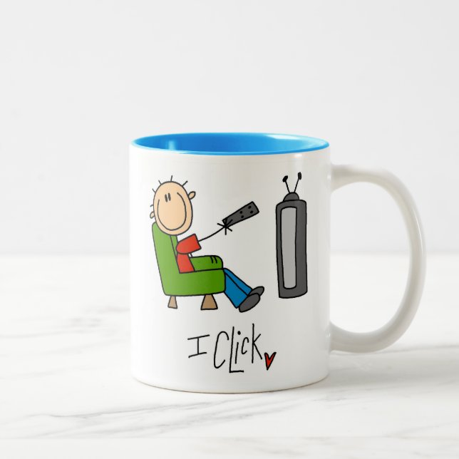 Caneca De Café Em Dois Tons Eu clico em TV Addict (Direita)