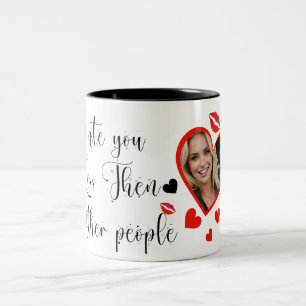Caneca De Café Em Dois Tons Eu comi você Menos Que Outras pessoas