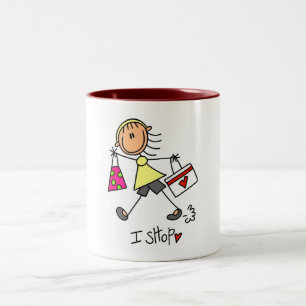 Caneca De Café Em Dois Tons Eu Compro Camisetas e Presentes