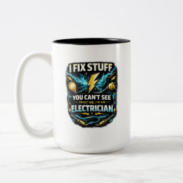 Caneca De Café Em Dois Tons Eu Conserto Coisas Que Você Não Vê - Eletricista E