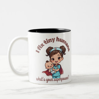 Caneca De Café Em Dois Tons Eu Conserto Humanos Minúsculos,Citação Fofa para E